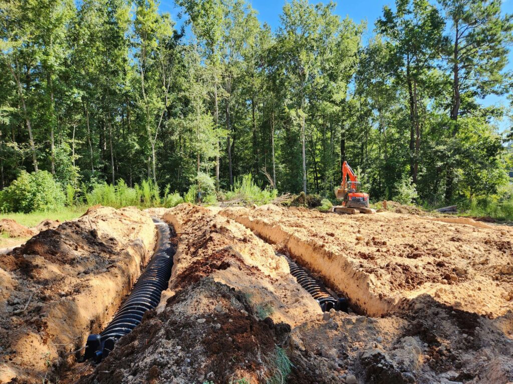 Carolina Septic job site in the CSRA