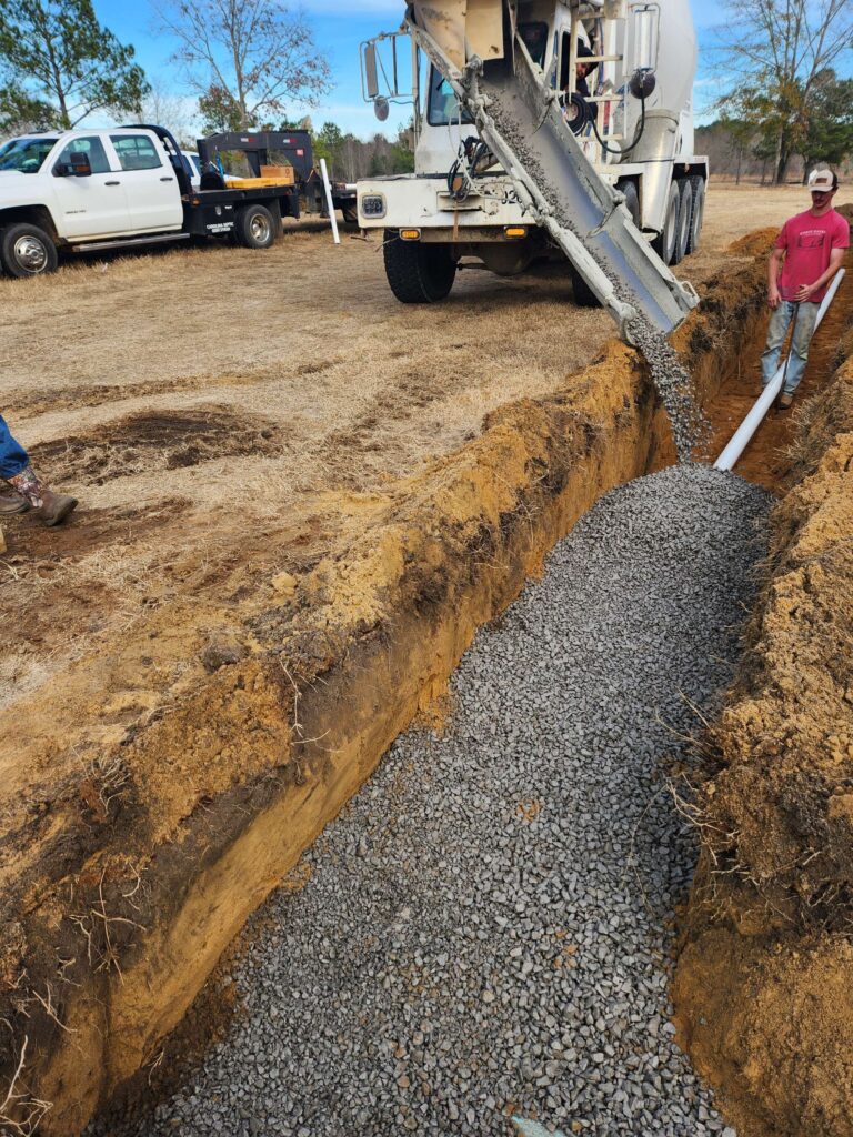Carolina Septic job site in the CSRA