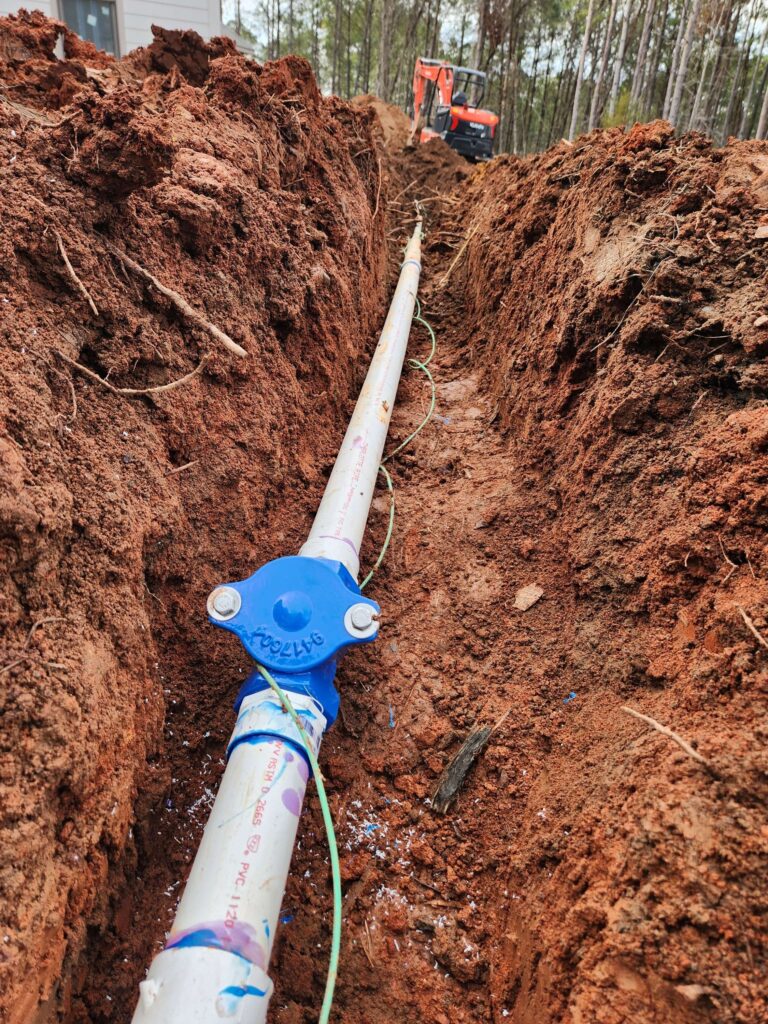Carolina Septic job site in the CSRA