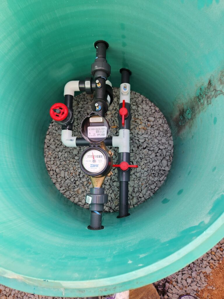 Valve and distribution assembly inside a system control riser, Carolina Septic, CSRA